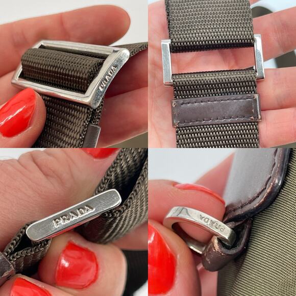 Prada Army Green Nylon Vela Logo Plaque Messenger Bruciato Crossbody Bag - Picture 11 of 14